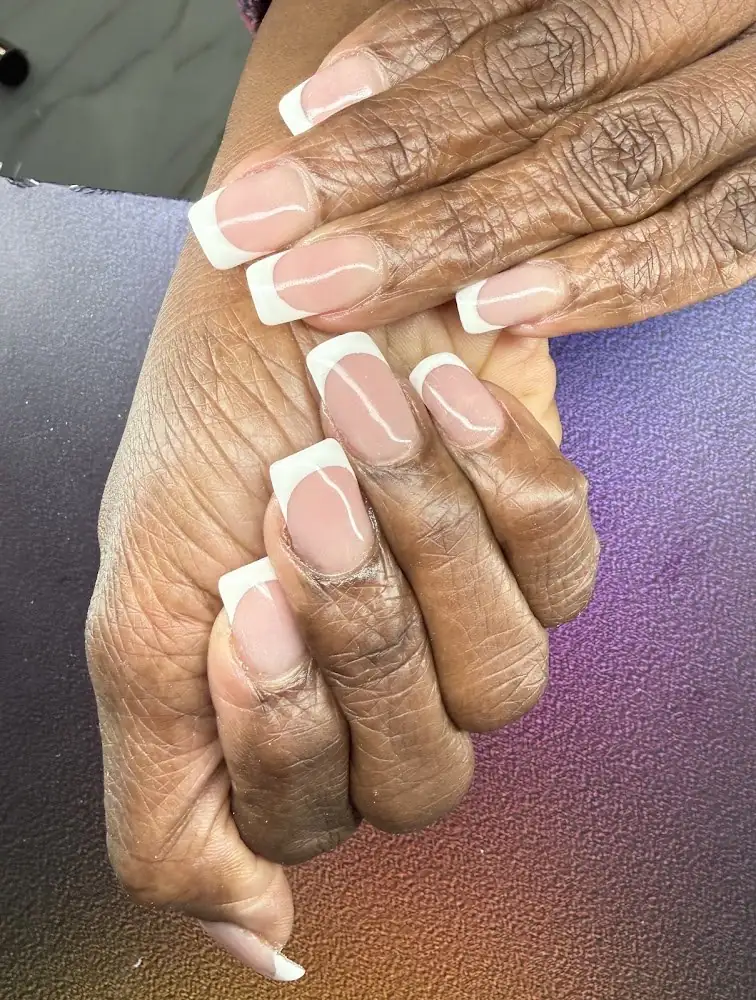 White French manicure close-up